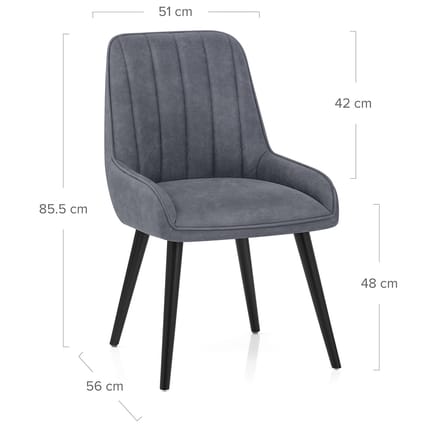 Rosa Dining Chair Blue Dimensions
