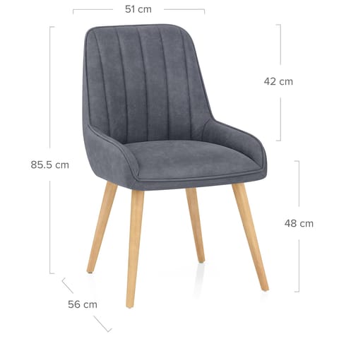 Rosa Oak Dining Chair Blue