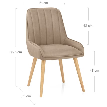 Rosa Oak Dining Chair Brown Dimensions