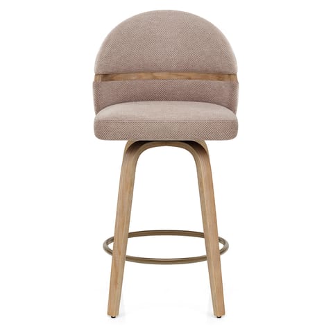 Odessa Oak Bar Stool Brown Fabric