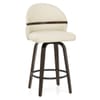 Odessa Dark Walnut Bar Stool Cream Real Leather