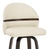 Odessa Dark Walnut Bar Stool Cream Real Leather
