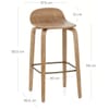 Curve Bar Stool Antique Oak