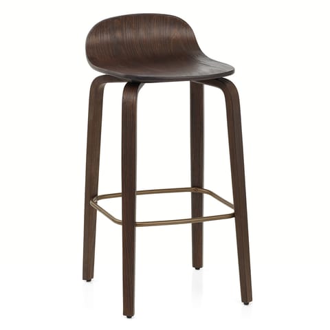 Curve Bar Stool Antique Walnut