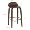 Curve Bar Stool Antique Walnut