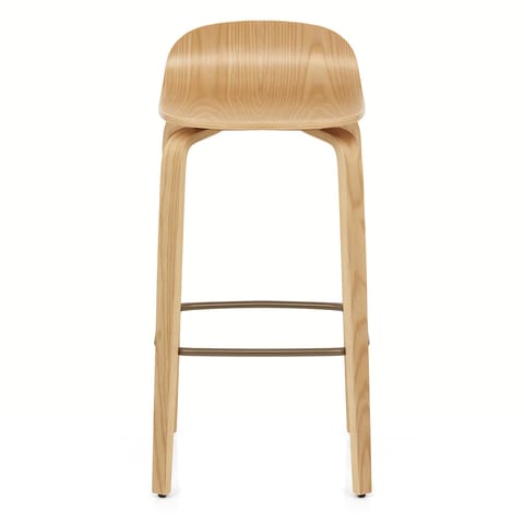 Curve Bar Stool Polished Oak