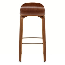 Curve Bar Stool Polished Walnut