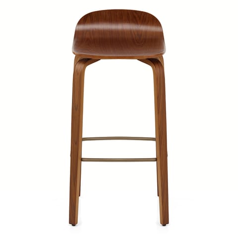 Curve Bar Stool Polished Walnut