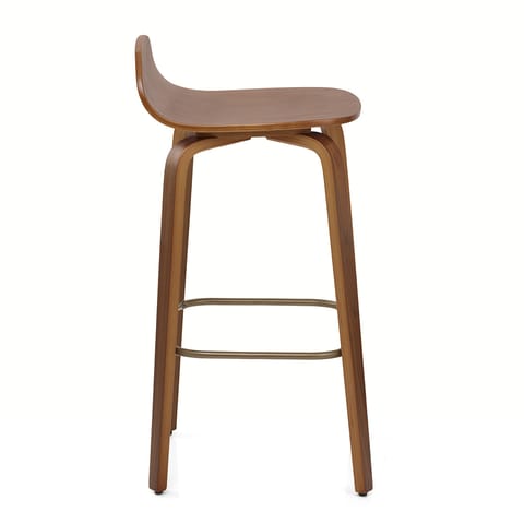 Curve Bar Stool Polished Walnut
