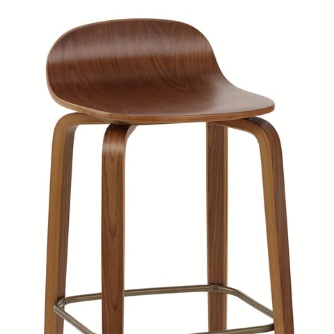 Curve Bar Stool Polished Walnut