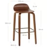 Curve Bar Stool Polished Walnut