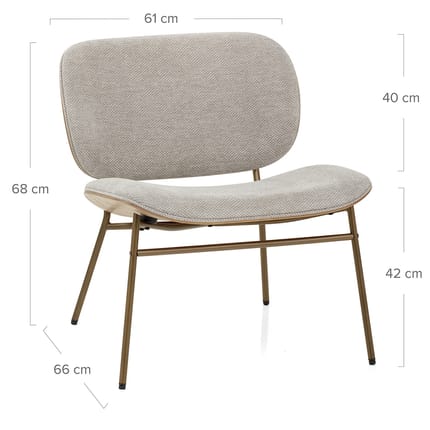 Dusk Chair Beige Fabric Dimensions