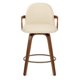 Franco Walnut Bar Stool Cream