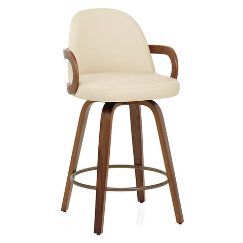 Franco Walnut Bar Stool Cream