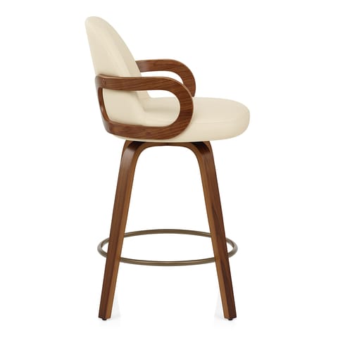 Franco Walnut Bar Stool Cream