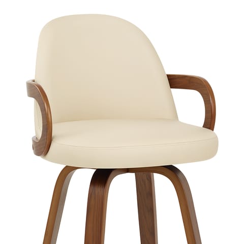 Franco Walnut Bar Stool Cream