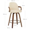 Franco Walnut Bar Stool Cream