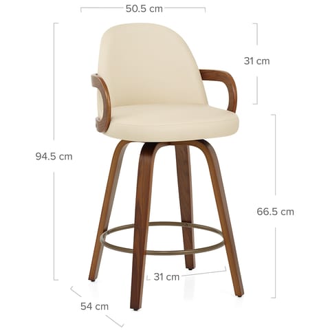 Franco Walnut Bar Stool Cream