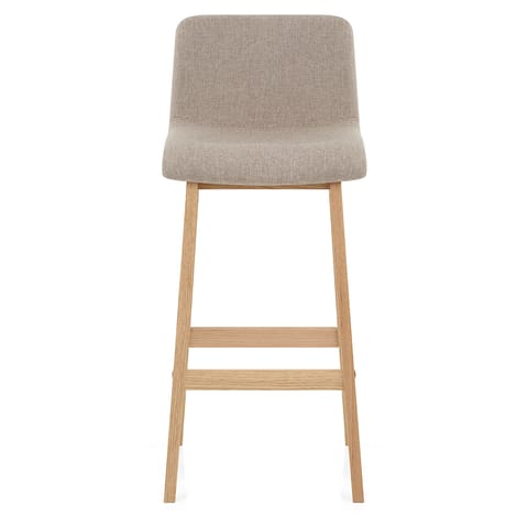 Haven Oak & Tweed Fabric Stool