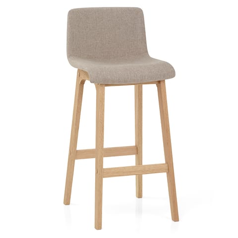 Haven Oak & Tweed Fabric Stool