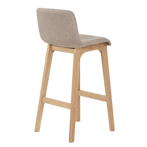 Haven Oak & Tweed Fabric Stool