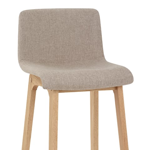 Haven Oak & Tweed Fabric Stool