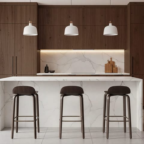 Curve Bar Stool Antique Walnut