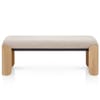 Clifton Oak Bench Beige Fabric