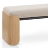 Clifton Oak Bench Beige Fabric
