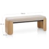 Clifton Oak Bench Beige Fabric