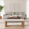 Clifton Oak Bench Beige Fabric