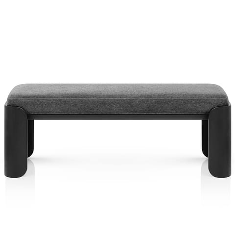 Clifton Wooden Bench Charcoal Fabric