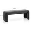 Clifton Wooden Bench Charcoal Fabric