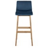 High Drift Oak & Blue Velvet Stool