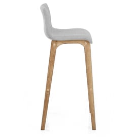 High Drift Oak & Light Grey Fabric Stool