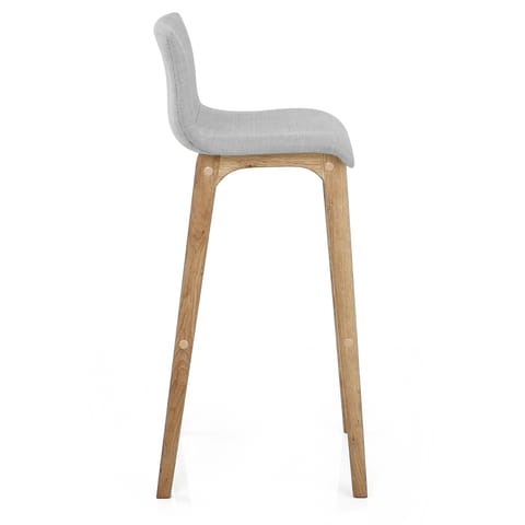 High Drift Oak & Light Grey Fabric Stool