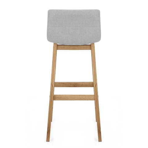 High Drift Oak & Light Grey Fabric Stool