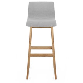 High Drift Oak & Light Grey Fabric Stool