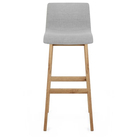 High Drift Oak & Light Grey Fabric Stool