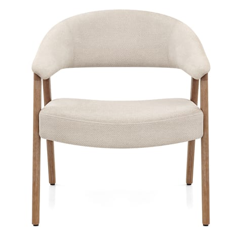 Taylor Oak Chair Beige Fabric