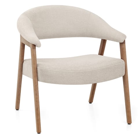 Taylor Oak Chair Beige Fabric