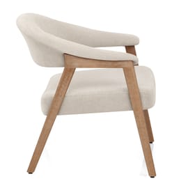 Taylor Oak Chair Beige Fabric