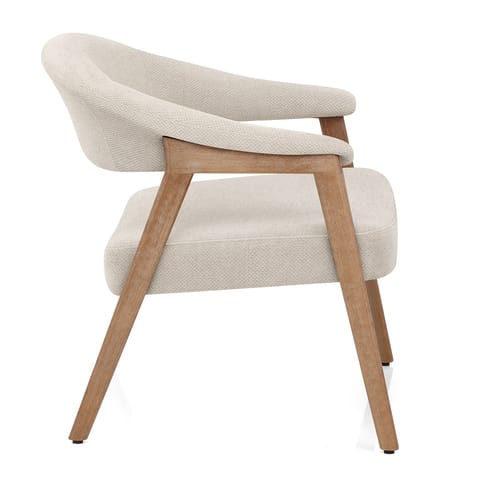 Taylor Oak Chair Beige Fabric