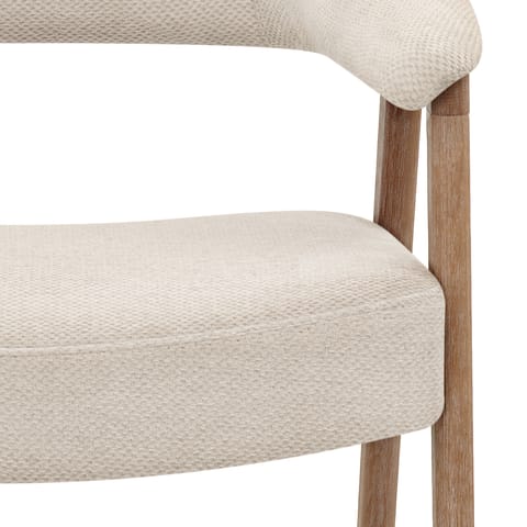 Taylor Oak Chair Beige Fabric