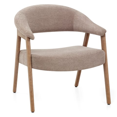 Taylor Oak Chair Brown Fabric