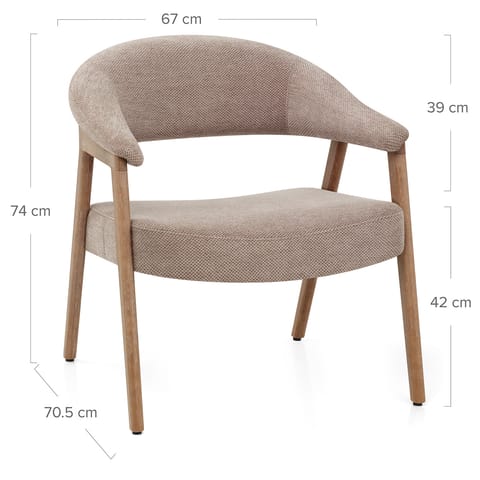 Taylor Oak Chair Brown Fabric