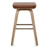 Remy Oak Stool Brown Real Leather