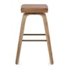 Remy Oak Stool Brown Real Leather