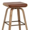 Remy Oak Stool Brown Real Leather