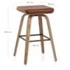 Remy Oak Stool Brown Real Leather